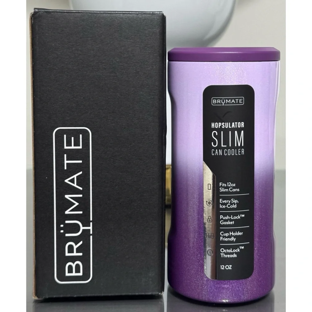 BRUMATE Hopsulator Slim 12oz Can Cooler, VIOLET‎ CRUSH